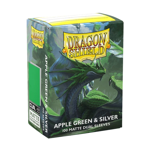Dragon Shield Apple Green and Silver Matte Dual sleeves