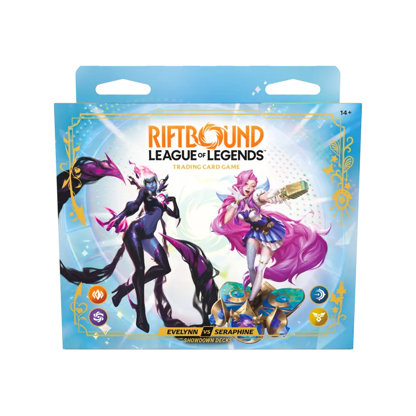 Riftbound Radiance Evelynn vs Seraphine Showdown Deck box