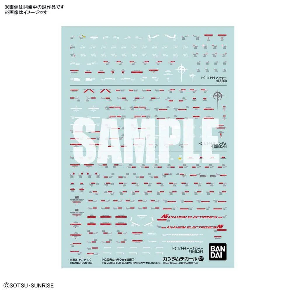 Gundam Decal No.122 Mobile Suit Gundam Hathaway's Flash No.1 Multiuse Decal Sheets