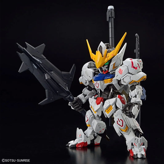 Assembled MGSD Gundam Barbatos with mace