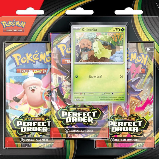 Perfect Order 3 Pack Blister [Chikorita] - ME03: Perfect Order (ME03)