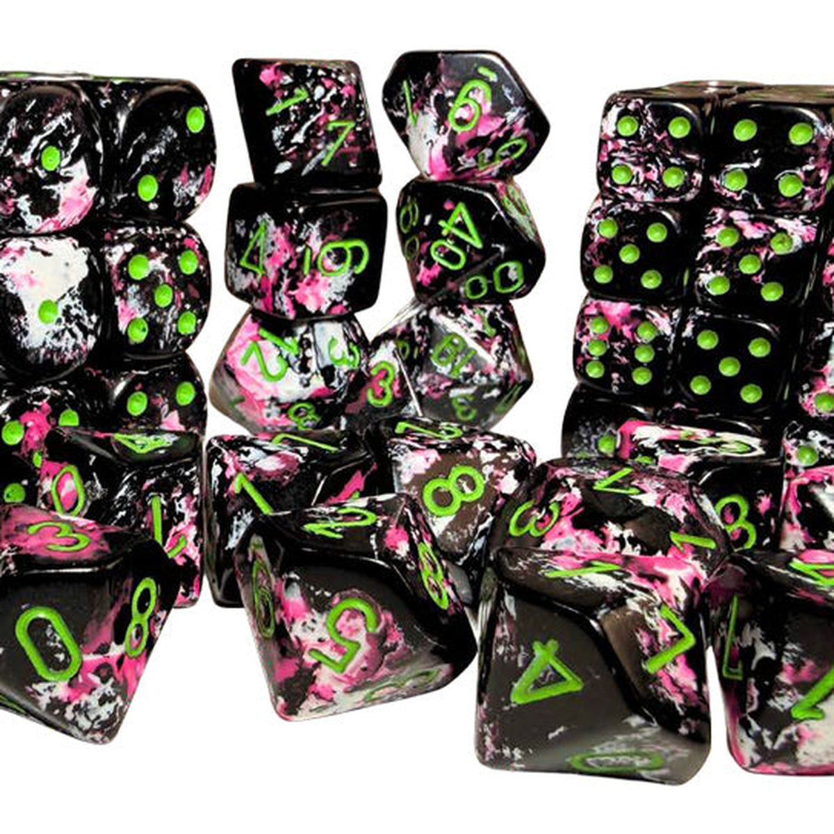 Chessex Brush Dice Paintball 7 Die Set