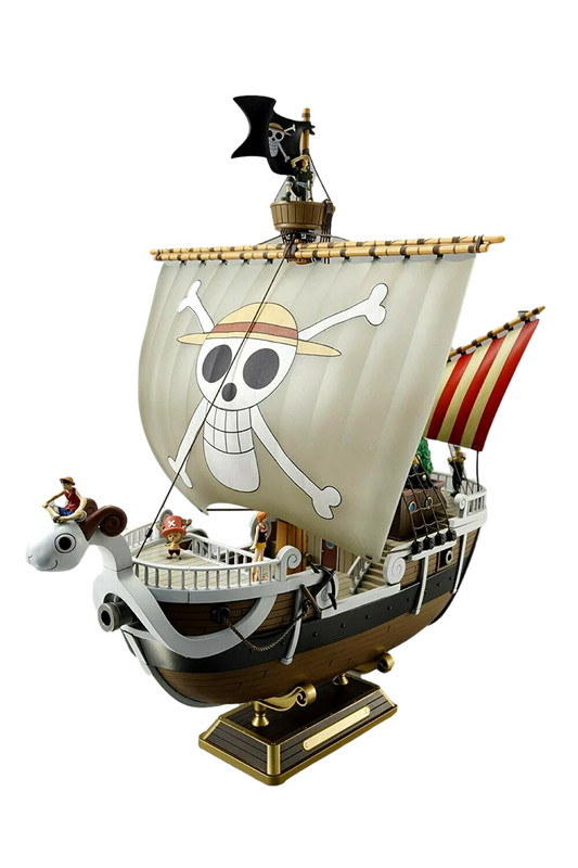 Assembled Going Merry ship model with ram figurehead