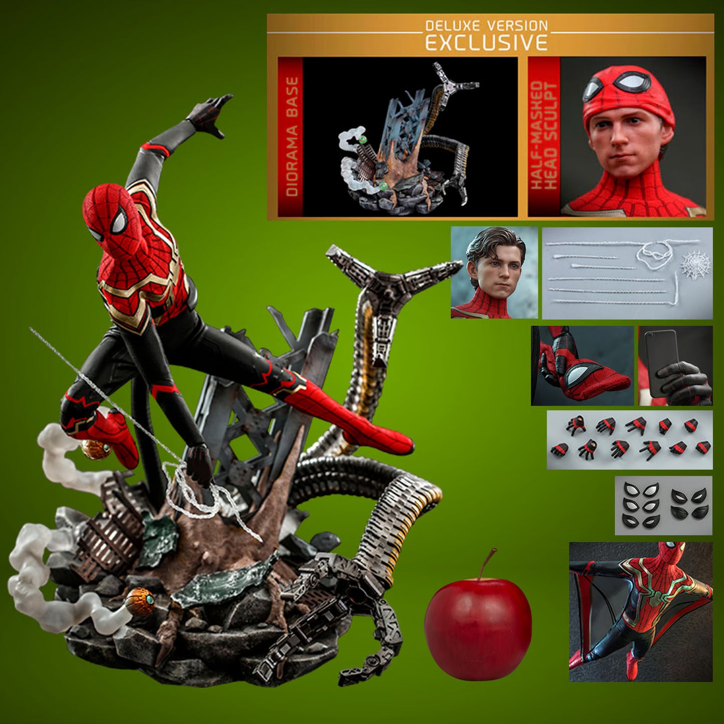 Spider-Man (Integrated Suit) Deluxe Version Sixth Scale Collectible Figure - Spider-Man: No Way Home (Hot Toys)